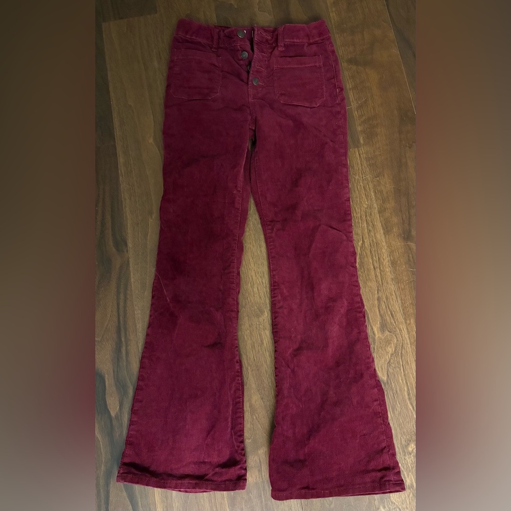 GAP Girl 12 Deep Red Corduroy Flare Pants